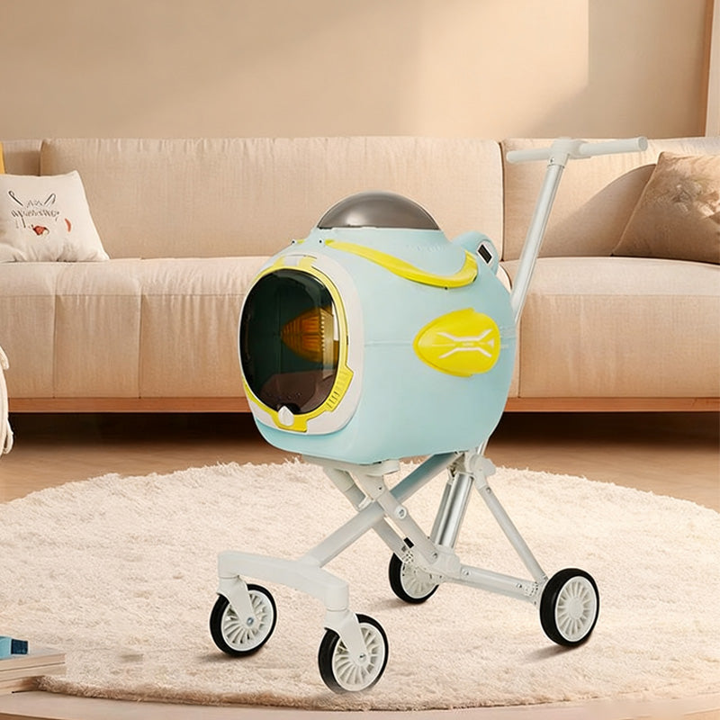 Spaceship Capsule Pet Stroller & Carrier – Mint Blue