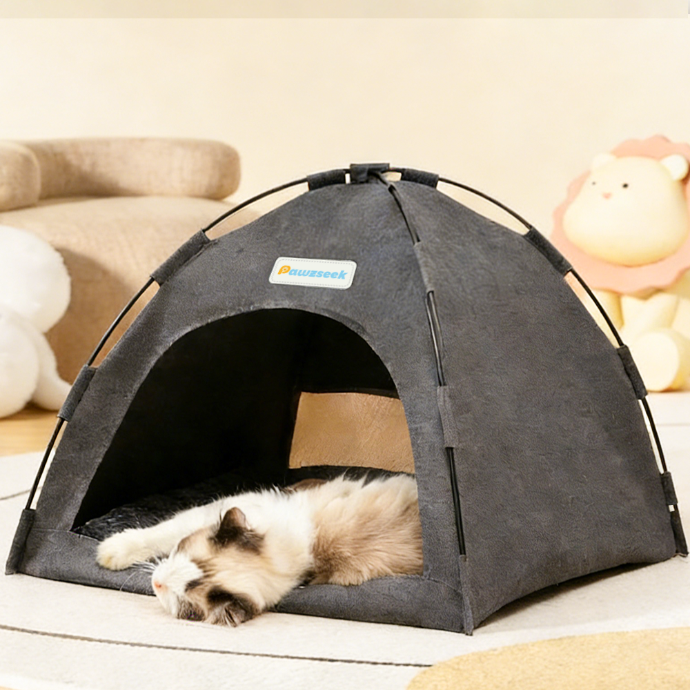 Pawzseek Pet Tent Bed: Cozy Cave for Cats & Small Dogs