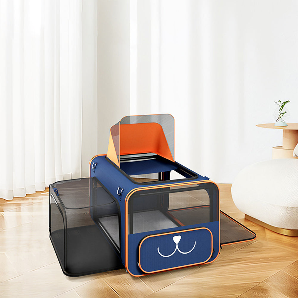 Modular Pet Travel Carrier with Wheels - Blue & Orange