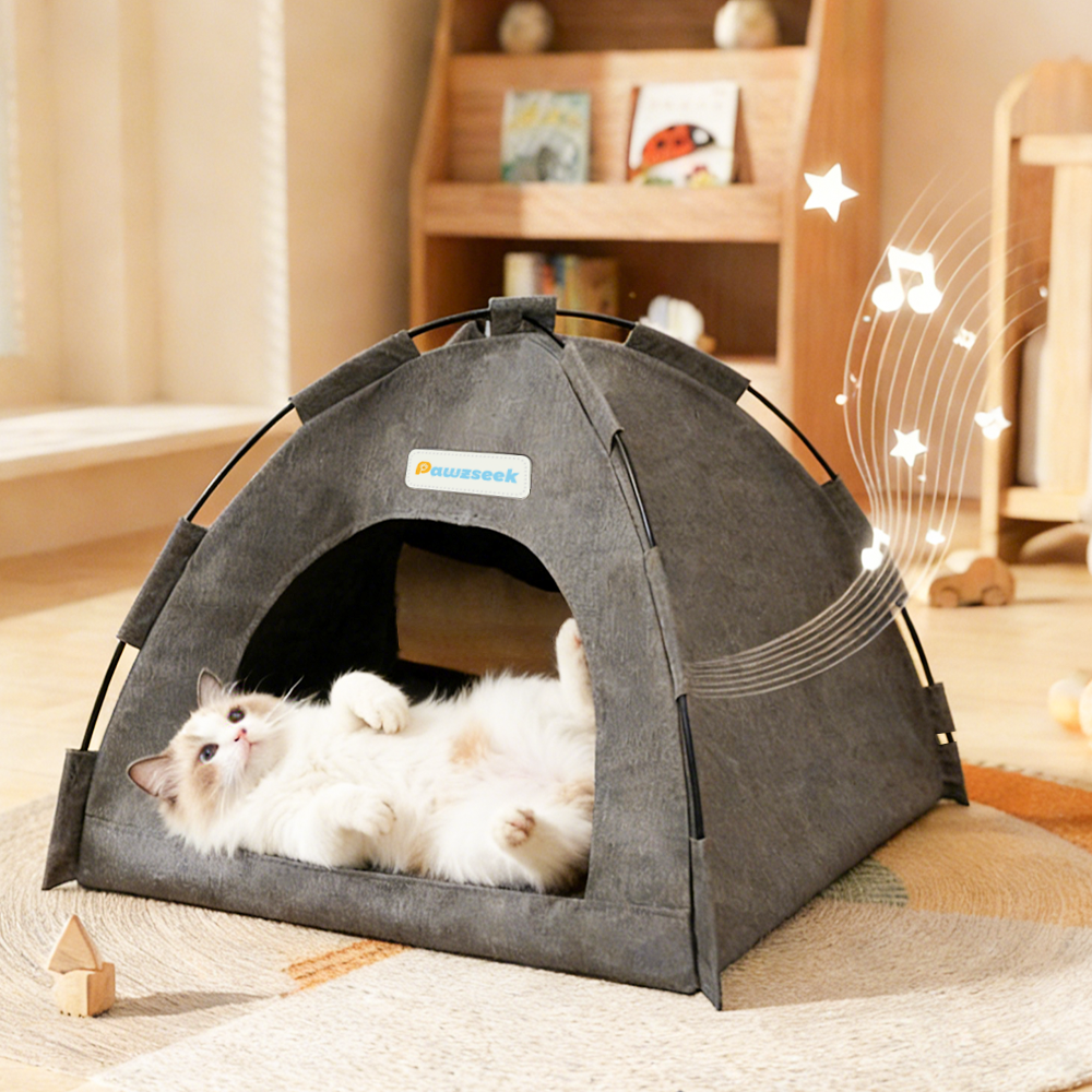 Pawzseek Pet Tent Bed: Cozy Cave for Cats & Small Dogs