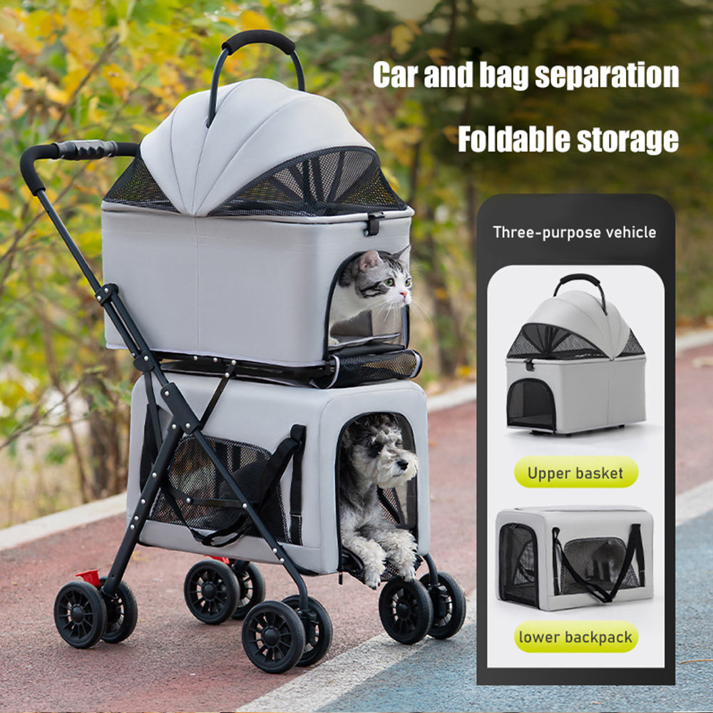 Pet Stroller - Double-Story Travel Stroller