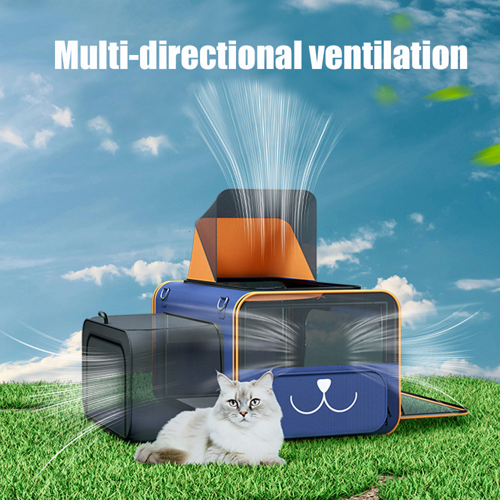 Modular Pet Travel Carrier with Wheels - Blue & Orange