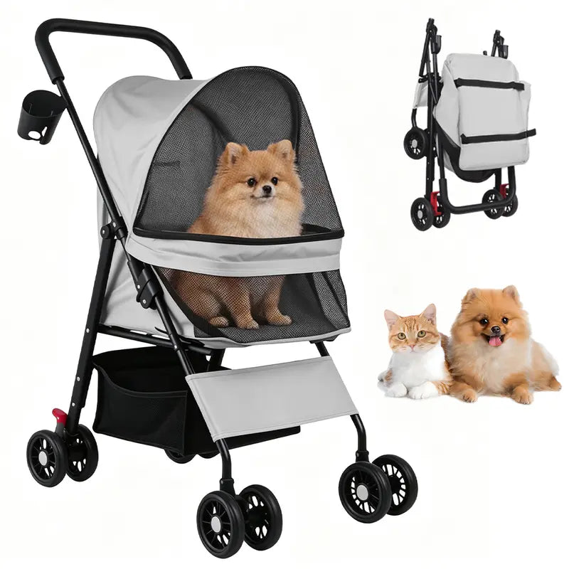 Pawzseek All-in-One Foldable Pet Stroller for Dogs & Cats