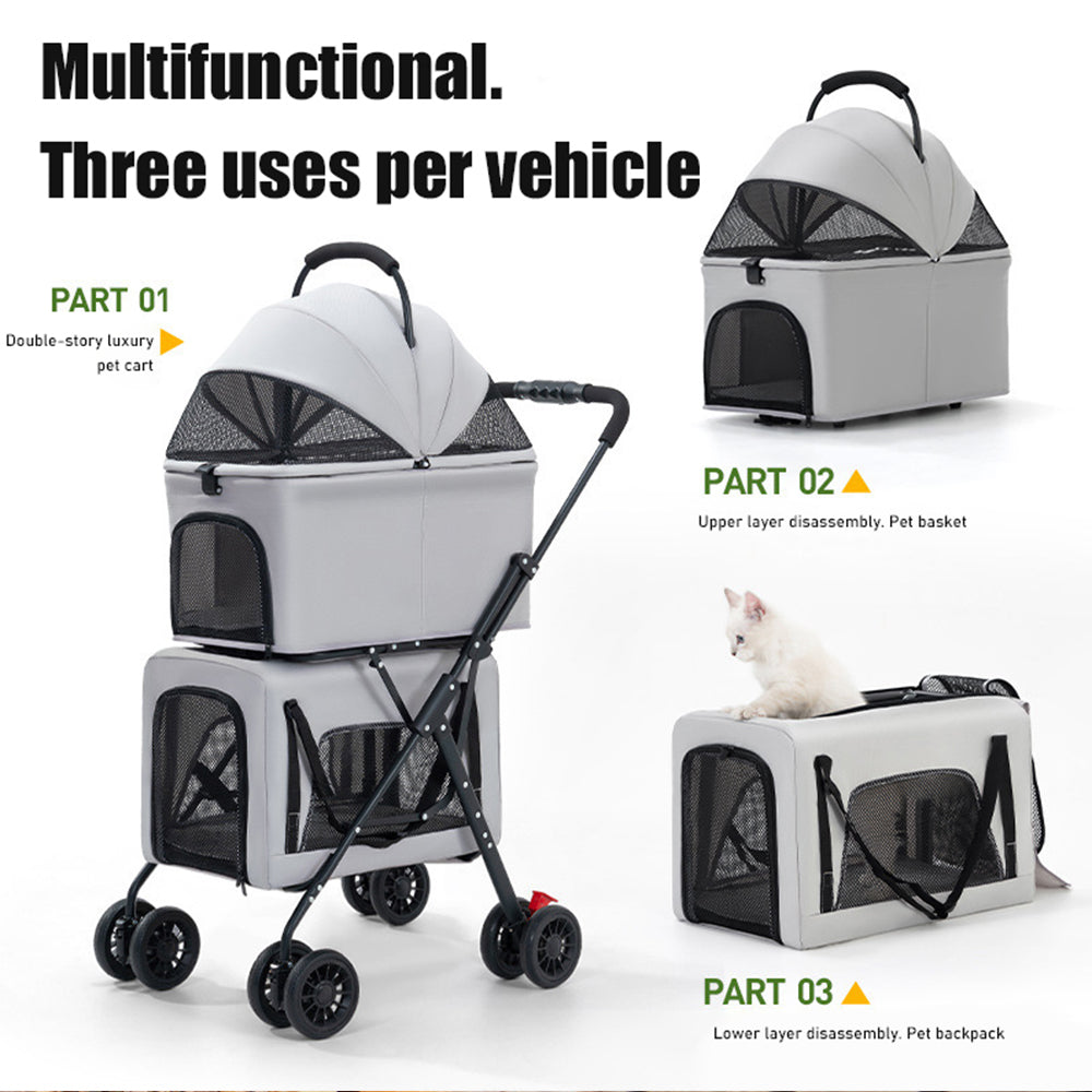 Pet Stroller - Double-Story Travel Stroller