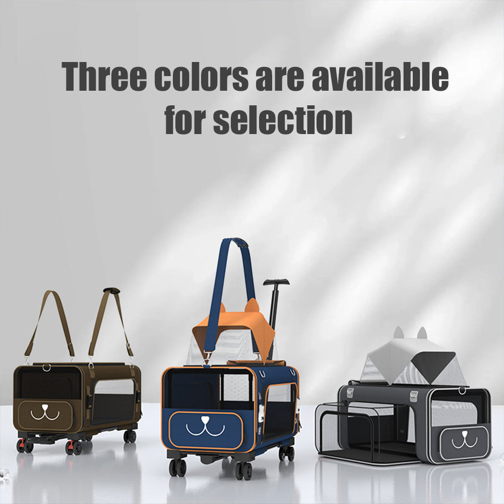Modular Pet Travel Carrier with Wheels - Blue & Orange