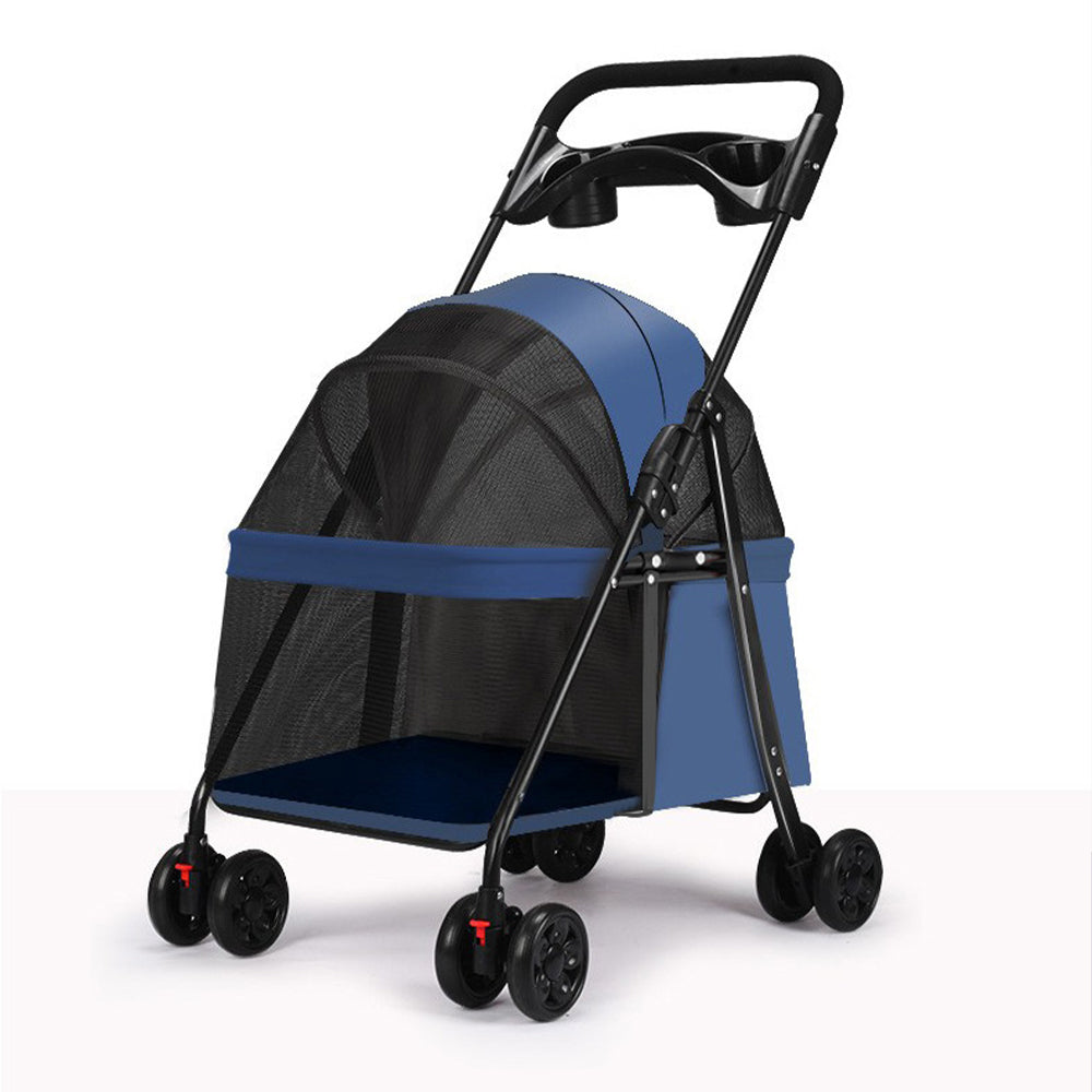 Luxury Pet Carrier with Retractable Handle - Black & Grey