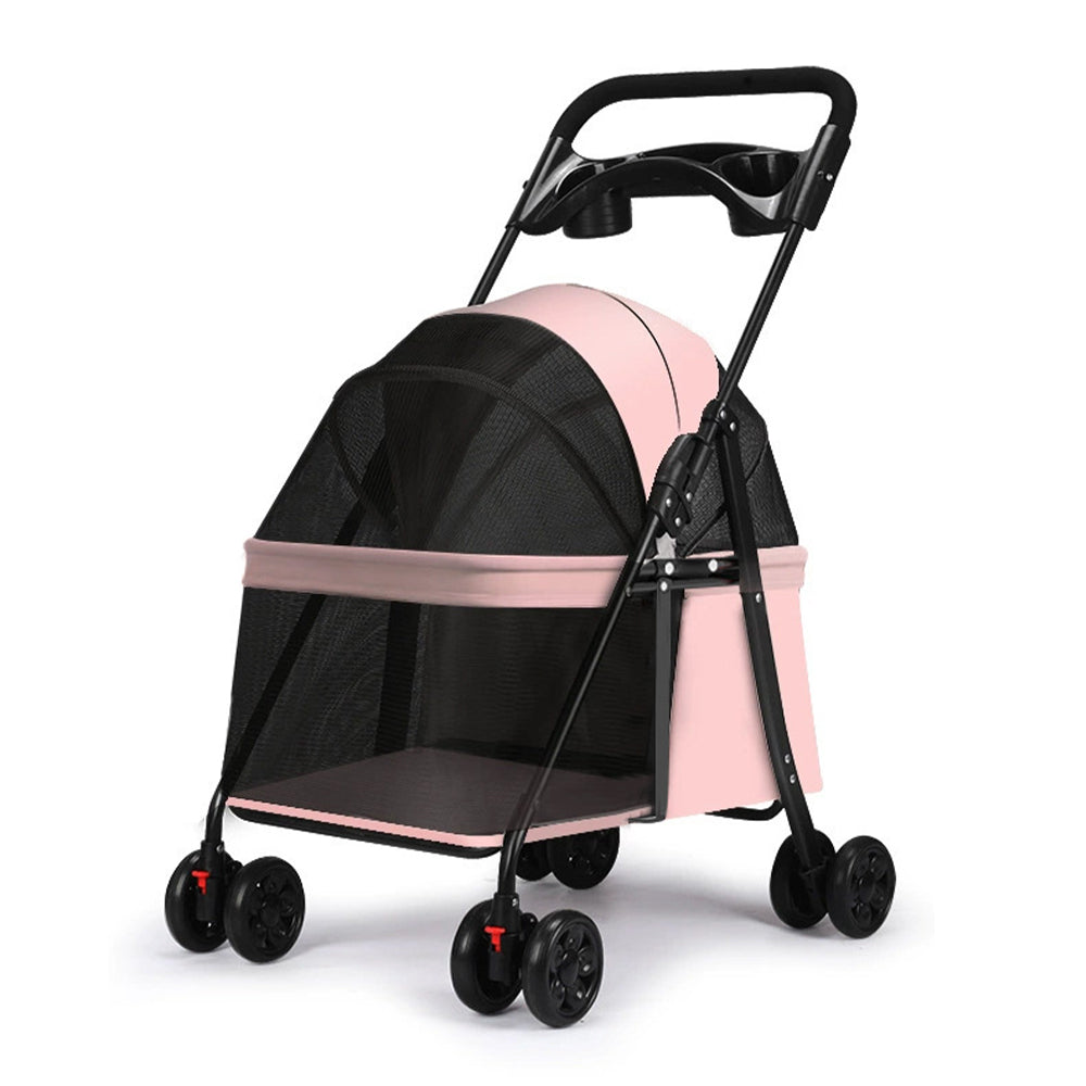 Luxury Pet Carrier with Retractable Handle - Black & Grey