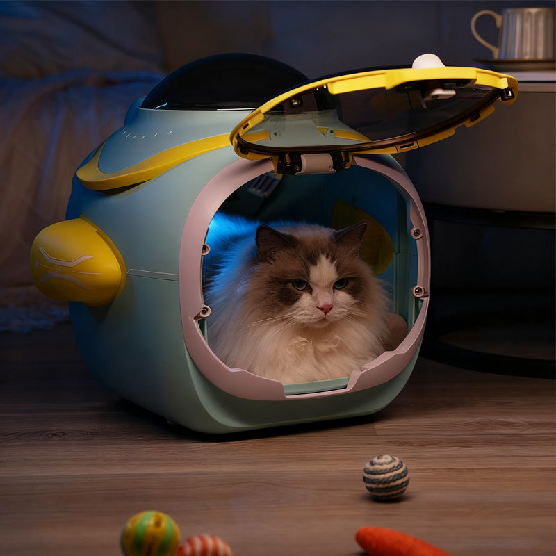 Spaceship Capsule Pet Stroller & Carrier – Mint Blue