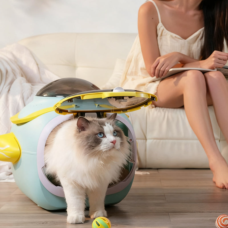 Spaceship Capsule Pet Stroller & Carrier – Mint Blue