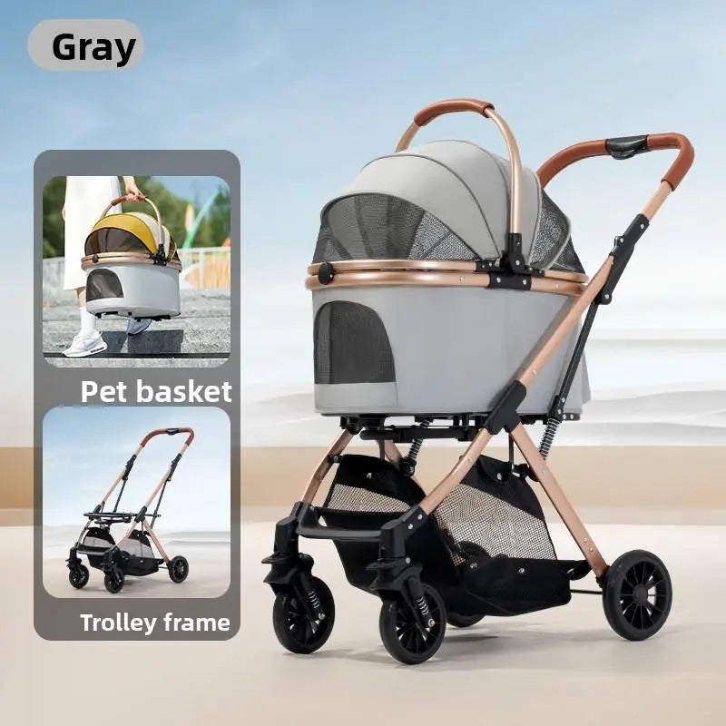 Pawzseek 3 in 1 Folding Pet Dog Stroller