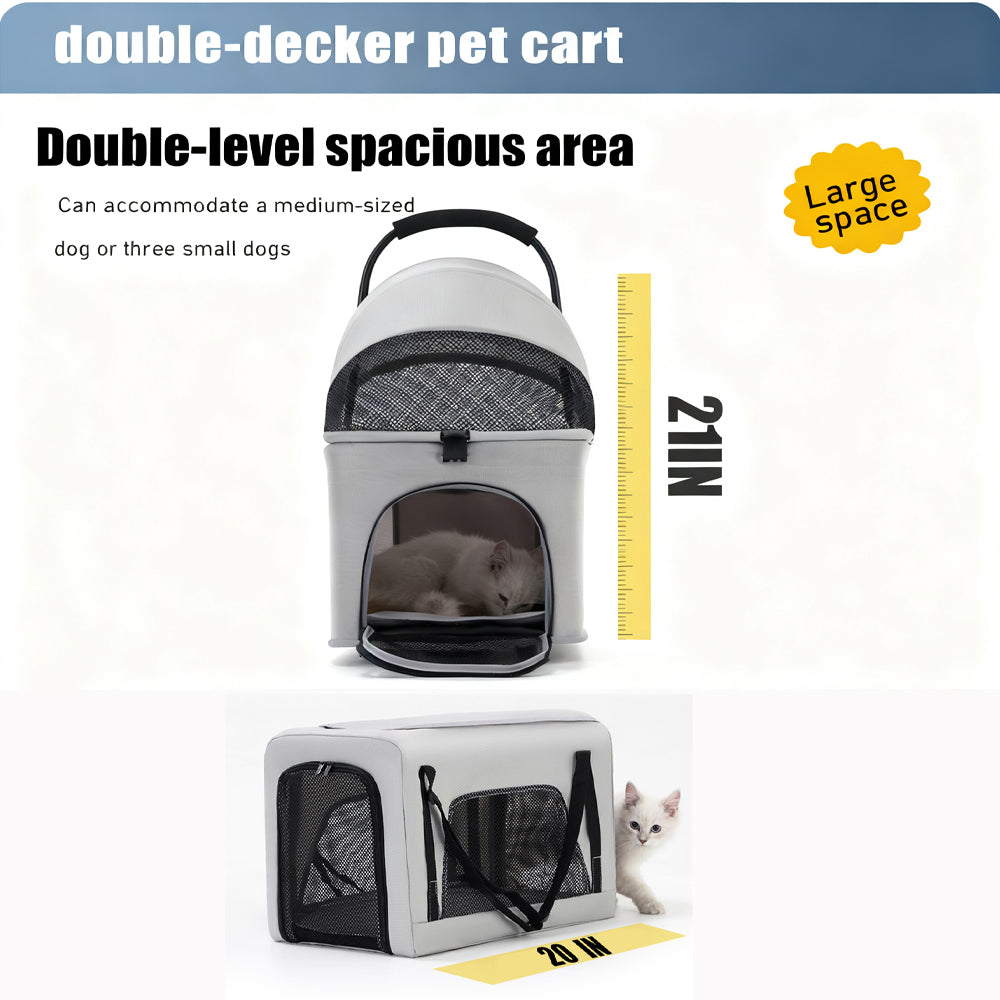 Pet Stroller - Double-Story Travel Stroller