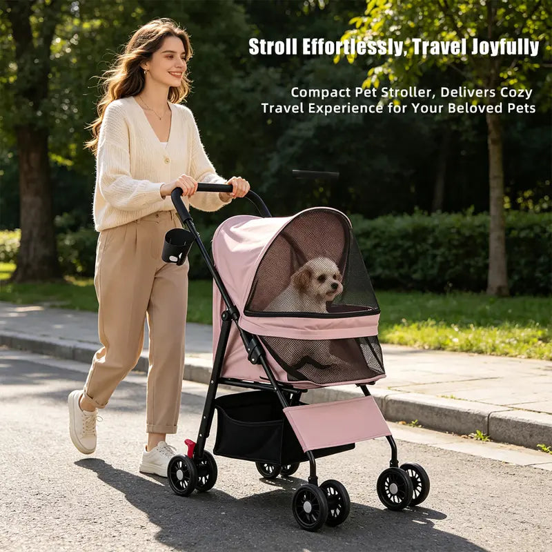 Pawzseek All-in-One Foldable Pet Stroller for Dogs & Cats