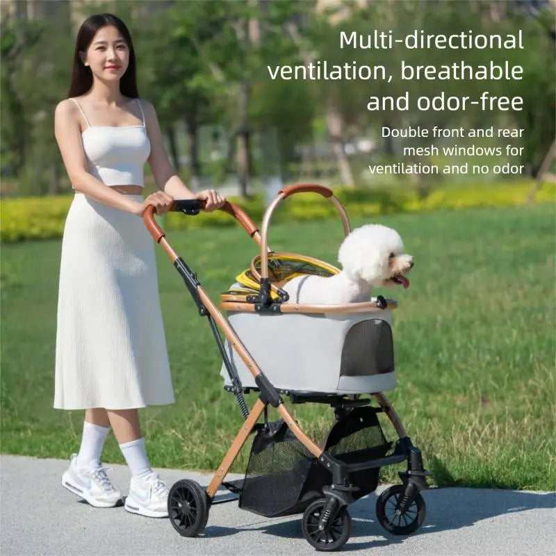 Pawzseek 3 in 1 Folding Pet Dog Stroller