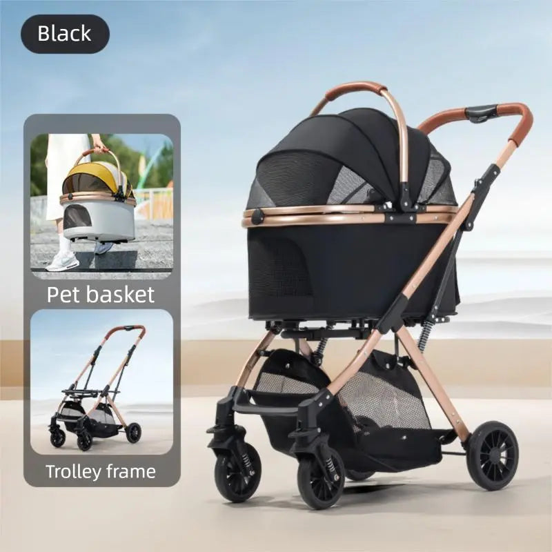 Pawzseek 3 in 1 Folding Pet Dog Stroller