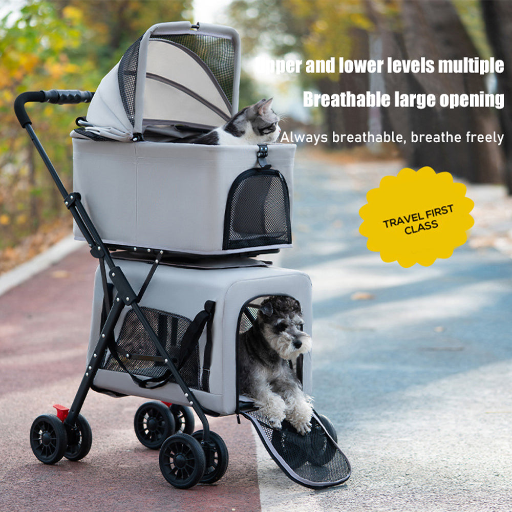 Pet Stroller - Double-Story Travel Stroller