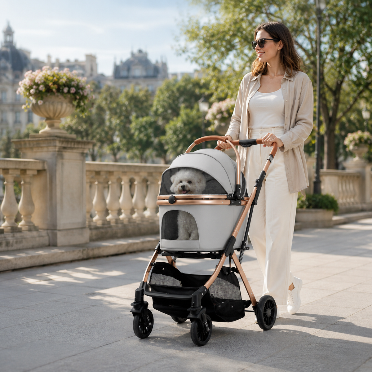 Pawzseek 3 in 1 Folding Pet Dog Stroller
