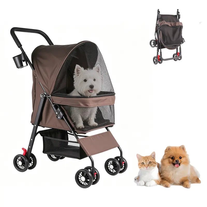 Pawzseek All-in-One Foldable Pet Stroller for Dogs & Cats