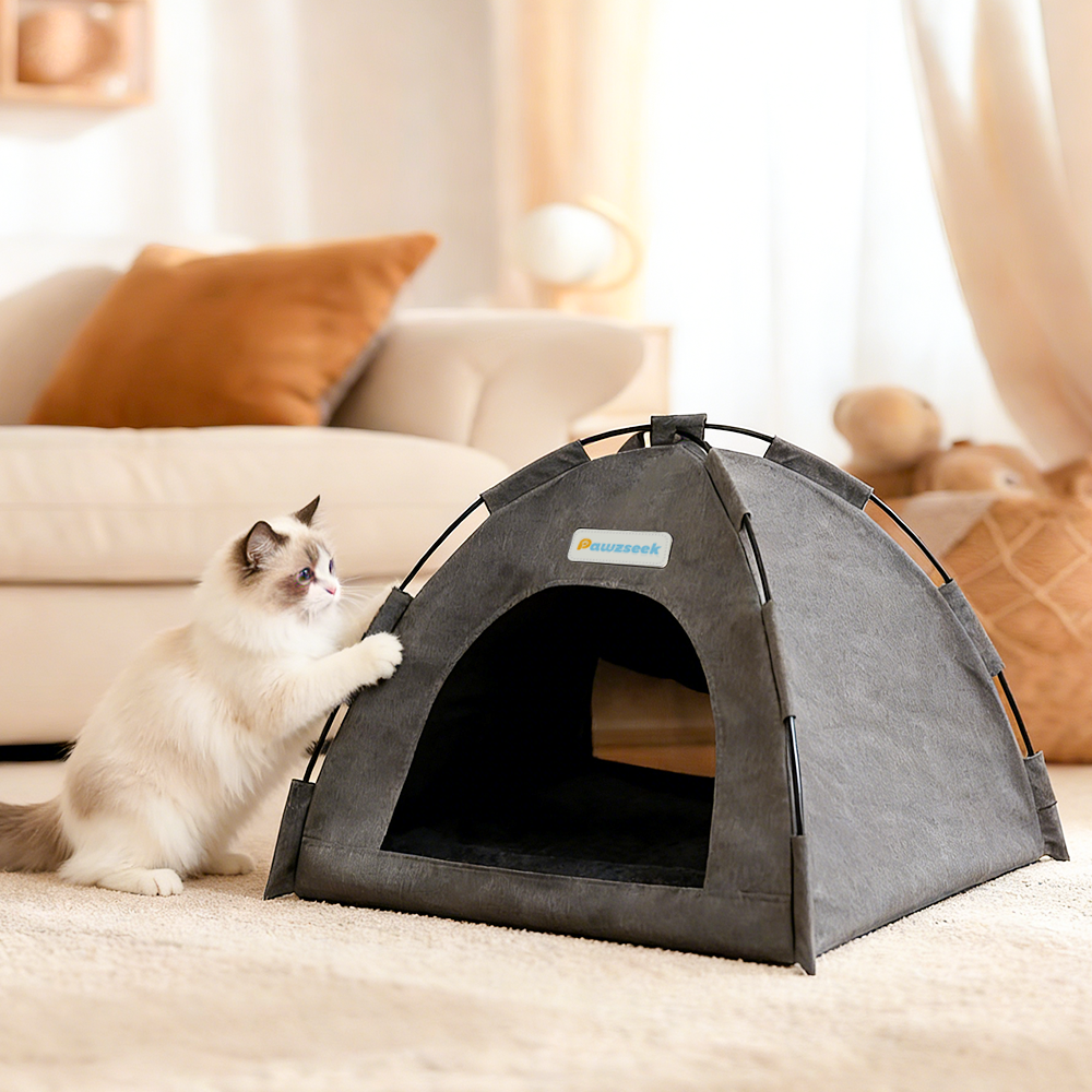 Pawzseek Pet Tent Bed: Cozy Cave for Cats & Small Dogs