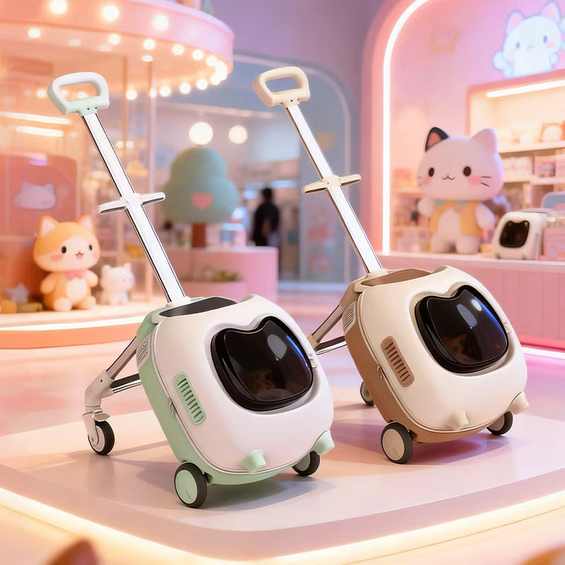 2-in-1 Ride-On Luggage with Pet Carrier – The Ultimate Family Travel Companion