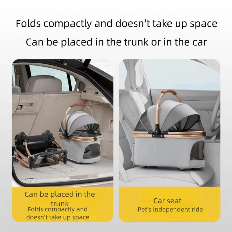 Pawzseek 3 in 1 Folding Pet Dog Stroller