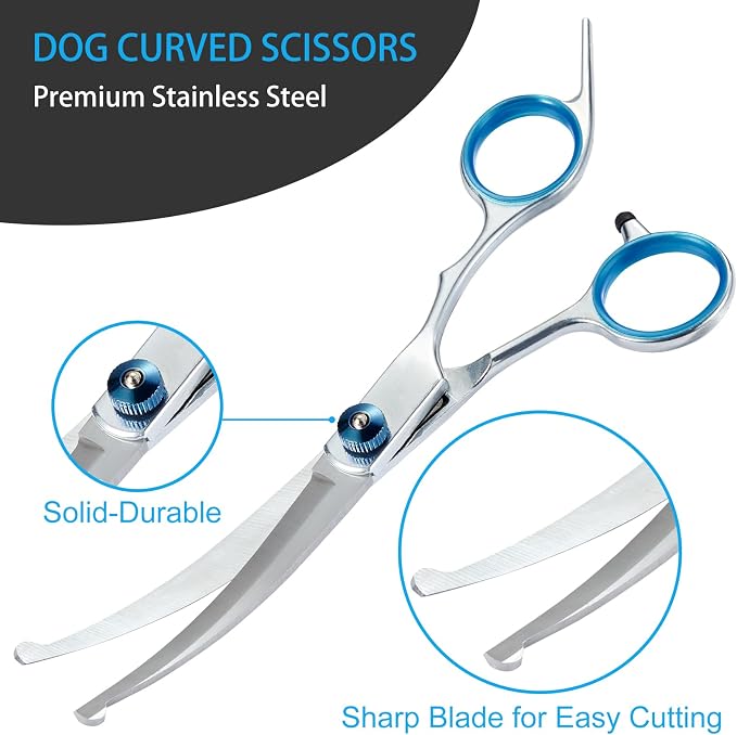 Pawzseek Professional 5-in-1 Stainless Steel Grooming Scissors Set